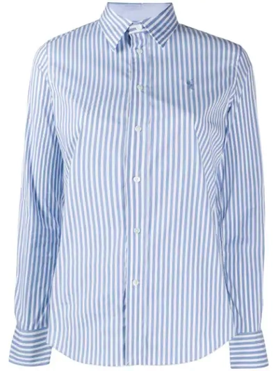 Polo Ralph Lauren Striped Slim Fit Shirt In Blue