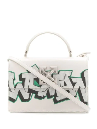 Off-white Jitney Graffiti Tote Bag In White
