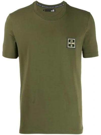 Love Moschino Logo Slim Fit T-shirt In Green