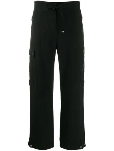 Moncler Straight Cargo Trousers In Black