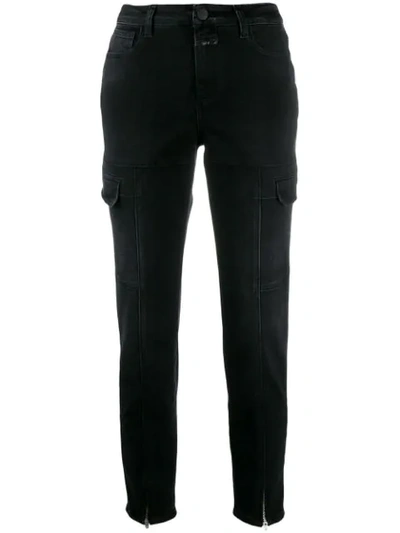 Closed Ankle-zip Slim Jeans In Black