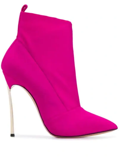 Casadei Blade Runway Boots In Pink