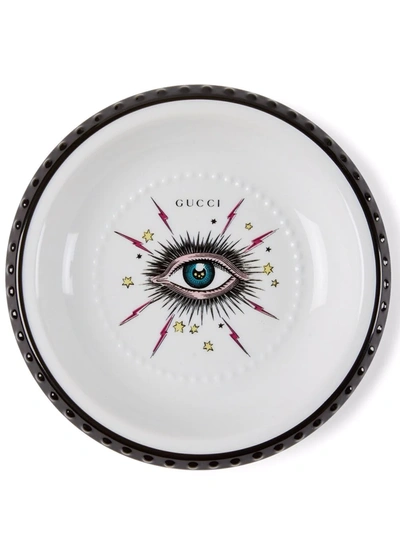 Gucci Star Eye Round Trinket Tray In White