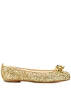Maison Margiela Tabi Glitter Ballerina Shoes In Rich Gold