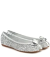 Maison Margiela Tabi Glitter Ballerina Shoes In Silver