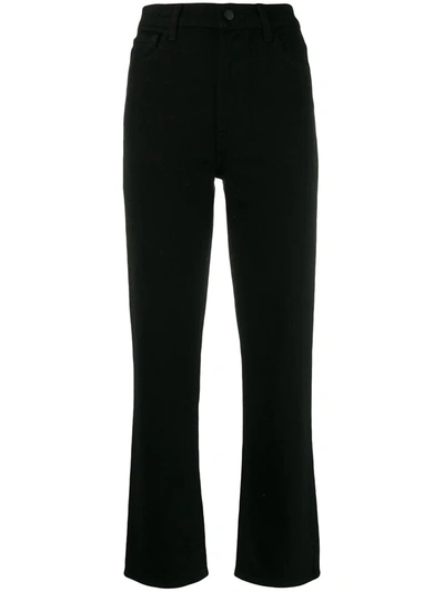 J Brand Franky Cropped High-rise Bootcut Jeans In Black