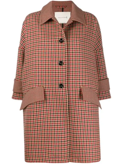 Mackintosh Humbie Shepherd Check Overcoat In Neutrals