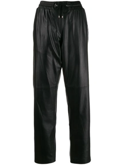 Kenzo Leather Track Trousers In Black