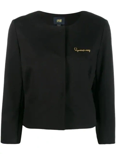 Cavalli Class Cropped Jacket In Black