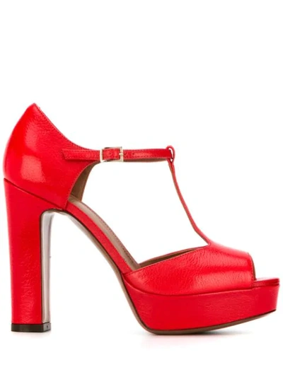 L'autre Chose Heeled Mary Jane Sandals In Red