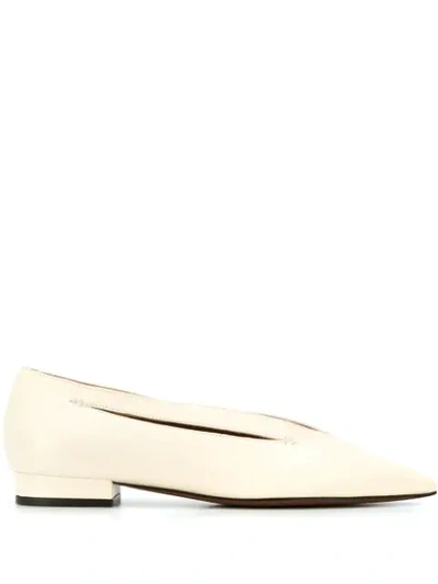 L'autre Chose Cut Out Ballerina Shoes In Neutrals