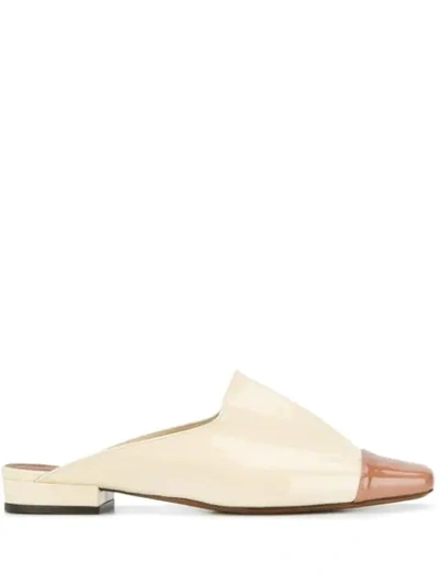 L'autre Chose Vernice Slide Slippers In Neutrals