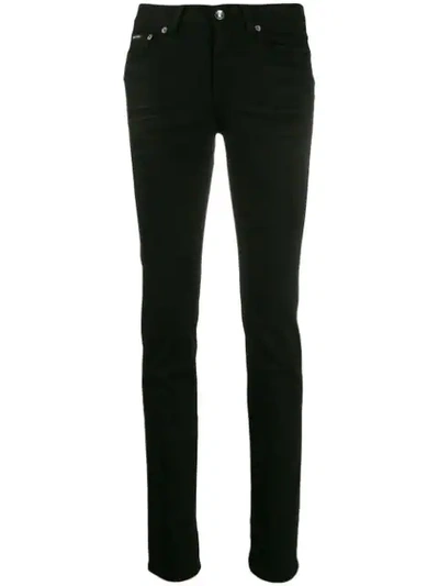 Dolce & Gabbana Logo Patch Skinny Jeans In Black