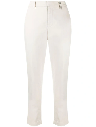 Brunello Cucinelli Straight-leg Napa Leather Trousers In White