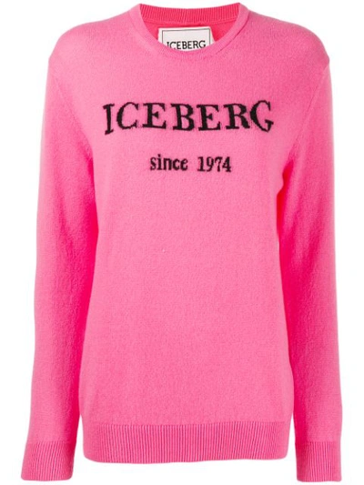 Iceberg Logo Knitted Sweatshirt In Pink