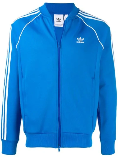 Adidas Originals Contrast Logo Jacket In Blue