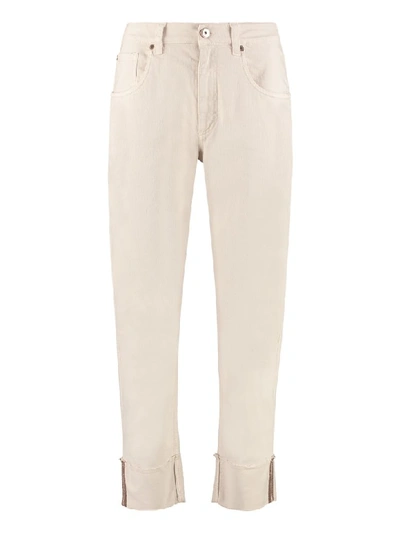 Brunello Cucinelli Cropped-fit Jeans In Beige