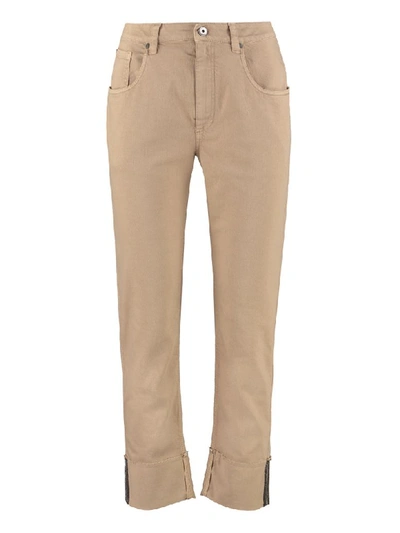 Brunello Cucinelli Cropped-fit Jeans In Camel