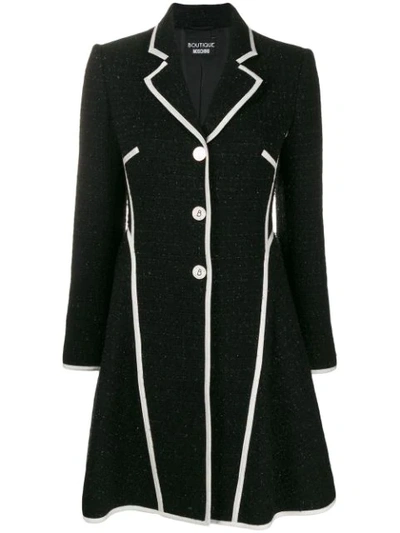 Boutique Moschino Textured Tweed Jacket In Black