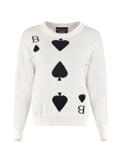 Boutique Moschino Wool And Cashmere Pullover In Panna