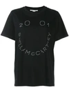 Stella Mccartney T-shirt With 2001 Logo Print In Black