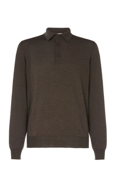 Fioroni Wool And Cashmere-blend Polo Shirt In Grey