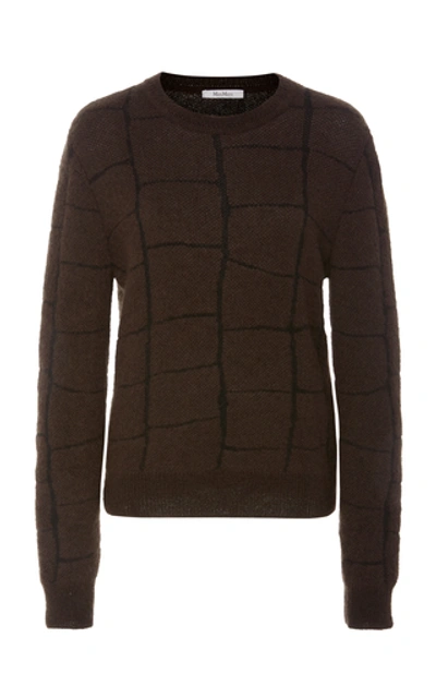 Max Mara Magenta Intarsia-knit Sweater In Brown