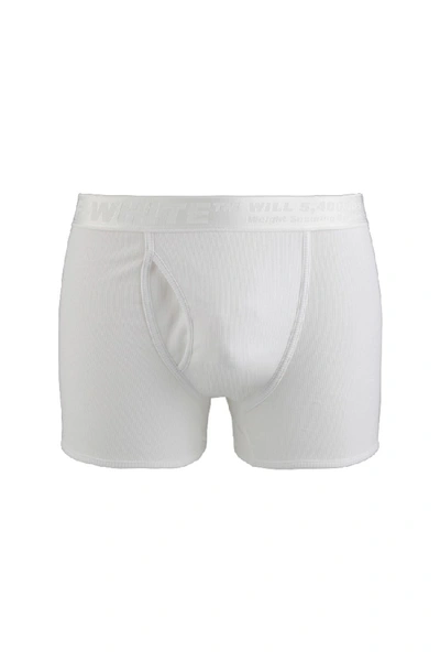 Off-white Pack Of Three Logo Cotton-blend Boxer Briefs In White