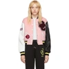 Opening Ceremony Cropped Varsity Jacket In Pink Salt