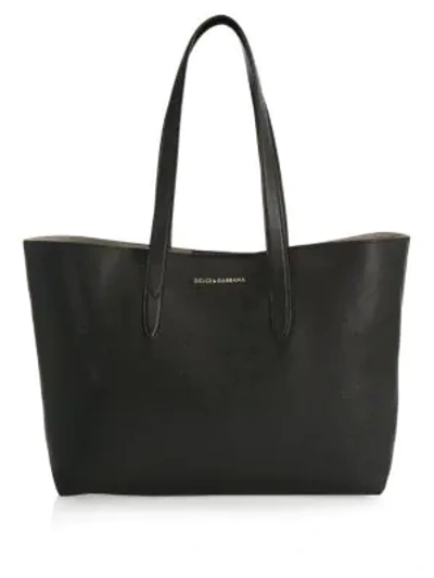 Dolce & Gabbana Leather Tote In Black