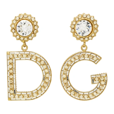Dolce & Gabbana Dolce And Gabbana Gold Dg Strass Earrings In Zoo00 Gold