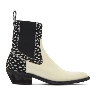 Haider Ackermann Spotted Western Boots In Peritoofwht