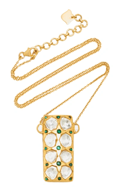 Amrapali Big Gemstone Necklace In Gold