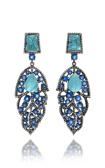 Amrapali Blue Crystal Drop Earrings