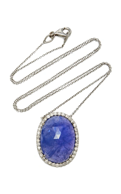 Amrapali Tanzanite And 18k Diamond Pendant Necklace  In Blue