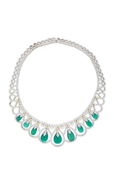 Amrapali Emerald And Diamond Necklace In Multi