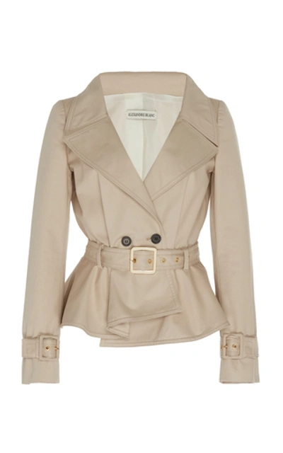 Alexandre Blanc Peplum Gabardine Jacket In Neutral