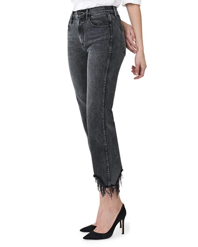 3x1 Austin Crop High-rise Jeans With Shredded Hem In Rush