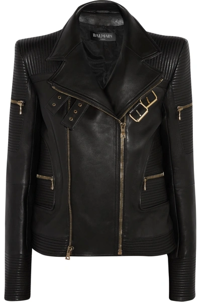 Balmain Leather Biker Jacket | ModeSens