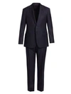 Giorgio Armani Men's Pinstripe Single-breasted Wool Suit In Navy