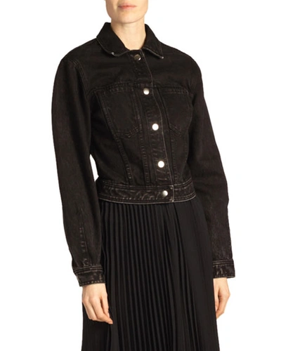 Proenza Schouler Rigid Denim Jean Jacket In Black Pattern