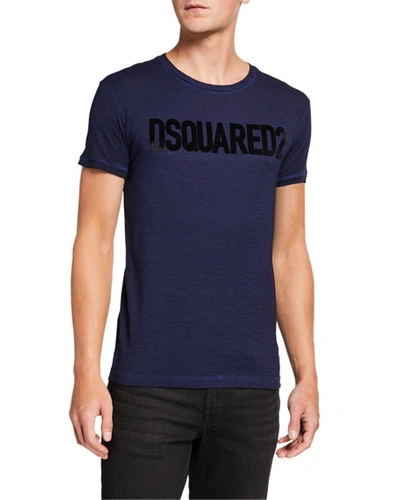 Dsquared2 Men's Logo Typographic T-shirt In Blue