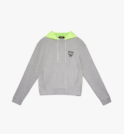 Mcm Men's Luccent Contrast-hood Sweatshirt In Gray