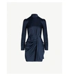 Zimmermann Espionage Draped Stretch-silk Mini Dress In French Navy