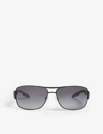 Prada Linea Rossa Square Frame Sunglasses In Black