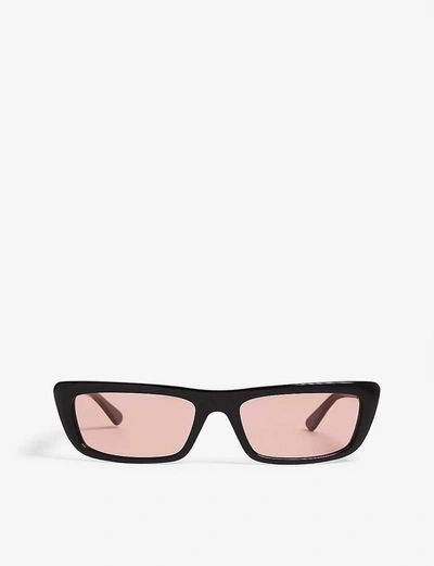 Vogue Gigi Hadid Bella Rectangle-frame Sunglasses In Black