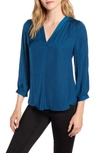 Vince Camuto Rumple Fabric Blouse In Deacon Blue