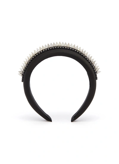 Venna Stud Satin Headband In Black