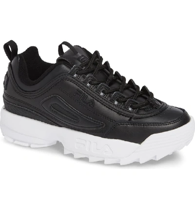 Fila Disruptor Ii Premium Leather Sneakers In Black White