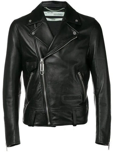 Off-white Business Casual Biker Jacket In Black